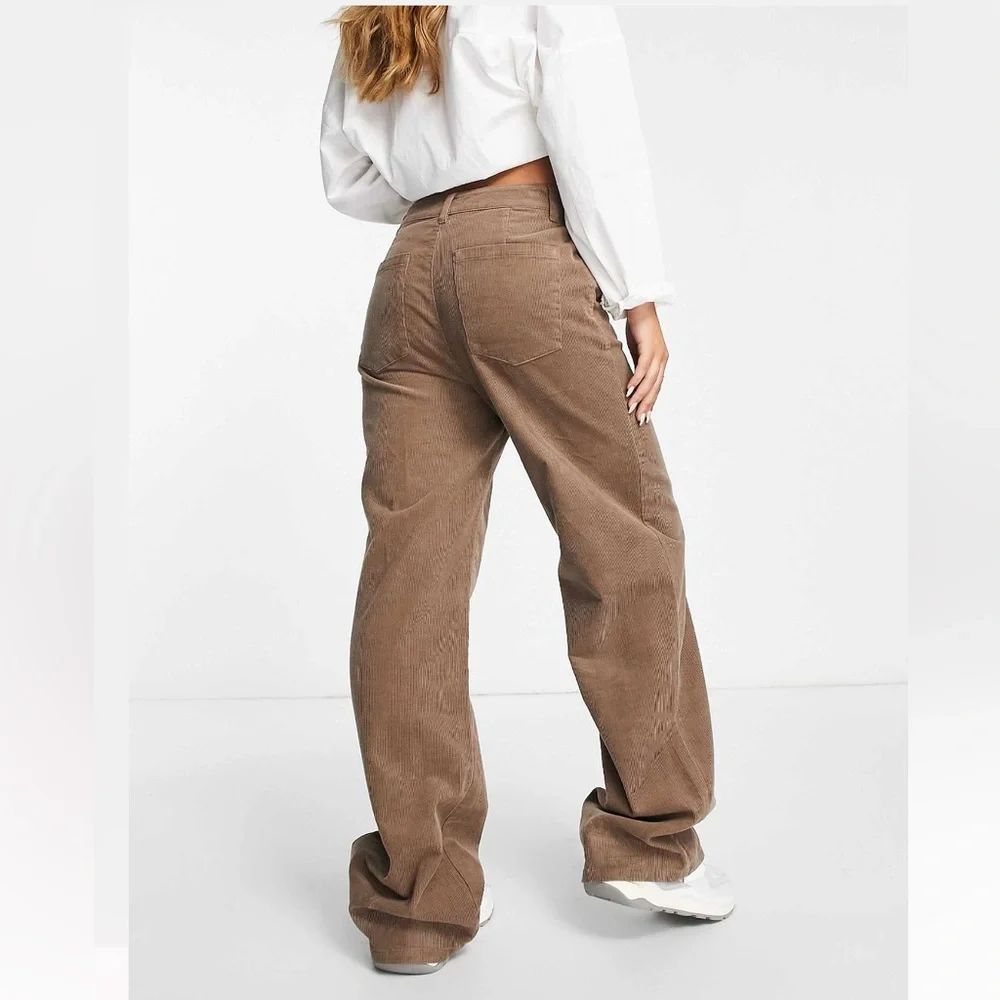 NEW- SLOUCHY SZ-12 CORDUROY DAD PANTS in TAN/LT-BROWN, THIN-WALED - Picture 2 of 9